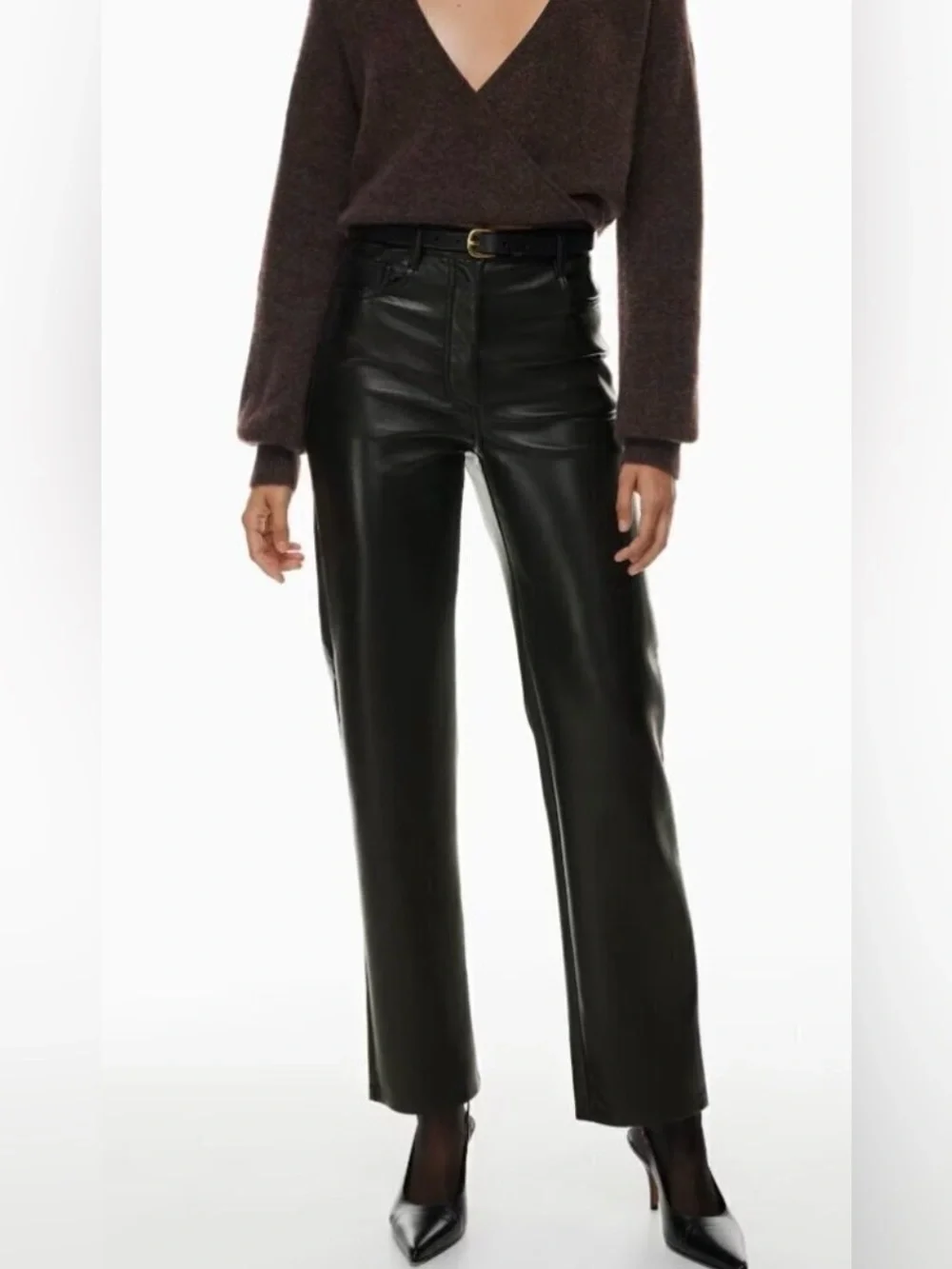 Wilfred Aritzia Women's‎ Size 6 Black The Melina High Waist Vegan Leather Pants